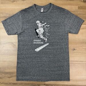 Transworld Skateboarding Magazine Skeleton Skater Graphic Tee Shirt Gray Size S